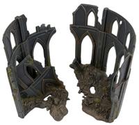 Tims Plum 28mm Gothic Circular Ruins Set - 2-Piece Curved Stone Wall Bastion Pack, 3D Printed PLA Ready-to-Play Scatter Terrain for D&D & Warhammer 40k, Grey