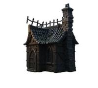 Tims Plum 28mm Gothic Townhouse - Fantasy Tabletop Terrain Kit with Removable Roof, 3D Printed PLA Clerery Building Scenery for D&D, Mordheim & Warhammer AoS, Grey