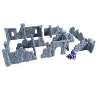 Tims Plum 28mm Overgrown Ruin Walls - 7-Piece Set of Free-Standing 3D Printed Scatter Terrain, Ready-to-Play Miniature Barricades for D&D, Conquest & Warhammer 40k, Grey