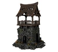 Tims Plum 28mm Ruined Watchtower Kit - 4-Piece Modular Scatter Terrain Assembly Pack, 3D Printed PLA Stone Ruin Structure for D&D, Pathfinder & Warhammer 40k, Grey