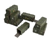 Tims Plum 5-Piece Mini Sci-Fi Cargo Containers - Compact Stackable 28mm Tabletop Terrain Set, 3D Printed PLA Industrial Scatter Scenery for Kill Team, Necromunda & Warhammer 40k, Grey