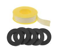 Timsec 5Pcs Propane Pipe Hose Seal Rings Gasket and PTFE Gas Line Pipe Thread Tape, Leakage Prevent Soft Rubber O-Ring and Seal Tape for Propane Tank, Valves, Regulators, Connectors, Fittings