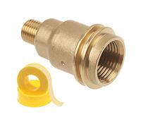 Timsec Propane Gas Fitting Hose Adapter with 1/4 Inch Pipe Thread and QCC1 Male & POL Female Connector, 33ft PTFE Gas Line Pipe Thread Tape for Outdoor Cooking