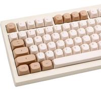 TIMSEKER 119 Keys Retro Minimalist Brown and Grey Keycaps, Custom MA Profile PBT Dye Sub Keycaps for ANSI Layout Cherry Mx Mechanical Keyboard (Only Keycap)