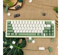 TIMSEKER 128 Keys Green Japanese Keycaps Dye Sublimation Botanical Theme, PBT Cherry Profile Keycap, Warm Color Custom Key Cap, Cute Keyboard Cap for Mechanical Gaming Keyboard