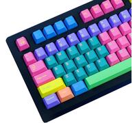 TIMSEKER 129-Key PBT Cherry Profile Keycaps Ergonomic Rainbow Mechanical Keyboard Caps with Dye Sublimation & MX Switch Compatibility