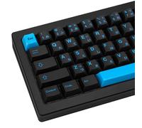 TIMSEKER 129 Keys Black and Blue Japanese Keycaps, Cherry Profile PBT Keycaps, Ergonomic, Dye Sublimated, Mechanical Keyboard Compatible