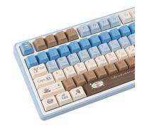 TIMSEKER 130 Keys Aesthetic Blue Keycaps Set, PBT Cherry Profile Keycap, Custom Five Side Dye Sub Keycap, Chocolate Theme Blue and Cream Keycaps 1.7mm Thick PBT Key Cap for Mechanical Keyboard