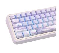 TIMSEKER 130 Keys Purple Side Print Shine Through Keycap Set, Custom PBT Keycap, Five Sided Dye Sublimation Cherry Profile Key Cap, Cherry Blossom Backlit Key Cap for Mechanical Gaming Keyboard