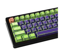 TIMSEKER 130 Keys Retro Anime Keycap Set PBT Cherry Profile Green and Purple Japanese Keycaps Cherry Mx Gaming Keycap Replacement Keyboard Keys for ANSI Layout Mechanical Keyboard