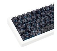 TIMSEKER 131 Keys Black Topographic Keycaps Set, Custom Thick PBT Keycaps, Cherry Profile, Side Print Shine Through, Mechanical Gaming Keyboard Keycap Set