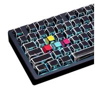 TIMSEKER 135 Keys Black Manga Keycap, Dye Sublimation Cherry Profile PBT Keycap Set, Anime Gaming Keycap for ISO/ANSI Layout Mechanical Gaming Keyboard