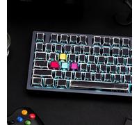 TIMSEKER 135 Keys Black Manga Shine Through Keycap, Dye Sublimation Cherry Profile PBT Keycap Set, Anime Gaming Keycap for ISO/ANSI Layout Mechanical Gaming Keyboard