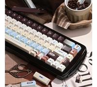 TIMSEKER 145-Key Cherry Profile PBT Dye-Sublimation Keycaps - Vintage Blue, Brown & Cream Colorway Custom Keycaps for ANSI/ISO Layout Mechanical Keyboards