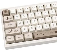 TIMSEKER 146 Keys Milky White Keycaps, Thick Dye Sub PBT Keycaps Set, Cherry Profile, Dye Sublimation Process, for ANSI/ISO Layout Cherry Mx Switches Mechanical Creamy Keyboard