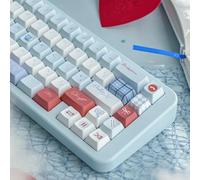 TIMSEKER 147 Keys Blue and White Aesthetic Custom Keycaps Set, 1.7mm Thick PBT Material, Five Side Dye Sublimation Never Fade, Cherry Profile Keycaps for ANSI ISO Cross Switches Mechanical Keyboard