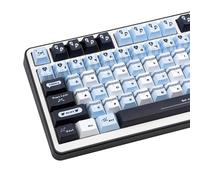 TIMSEKER 148 Keys Black and Blue Keyboard Keycap, Cherry Profile PBT Keycap Set, Custom Aesthetic Keycap, Cherry MX Keycap for 61/64/68/75/84/87/104/108 ANSI/ISO Layout Mechanical Keyboard