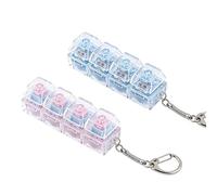 TIMSEKER Adult Fidget Toys Pack with LED Light Up Cool Fidget Keychain, Anxiety Relief Items Multi-Functional Blue and Pink Clear Keycaps Tester