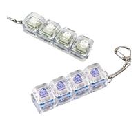 TIMSEKER Adult Fidget Toys Pack with LED Light Up Cool Fidget Keychain, Anxiety Relief Items Multi-Functional Purple and Green Clear Keycaps Tester