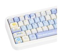 TIMSEKER Baby Blue PBT Keycaps Set - Cute Custom FOA Profile, 5 Side Dye Sublimation Lemon Keycap for Mechanical Gaming Keyboard -145 Keys