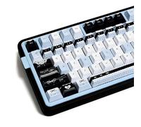 TIMSEKER Black and Blue Cherry Profile Keycap Set -, PBT Material, 5 Side Dye Sublimation, Kawaii Key Caps for Mechanical Gaming Keyboard, 145 Keys