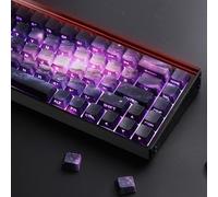 TIMSEKER Black and Purple Backlit Key Caps, Cherry Profile PBT Keycaps, Custom Dye Sublimation Key Caps for Mechanical Gaming Keyboard, 135 Keys