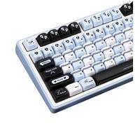 TIMSEKER Blue and Black PBT Keycap Set, Dye Sublimation FOA Profile Keycap for ANSI ISO Layout Mechanical Keyboard, 145 Keys Custom Key Cap