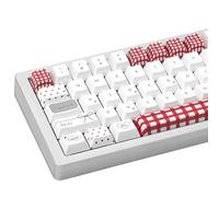 TIMSEKER Cherry Profile Keycap Set, PBT Material, 5 Side Dye Sublimation, Cute White and Red Heart Key Caps for Mechanical Gaming Keyboard, 145 Keys