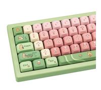 TIMSEKER Cute Capybara Keycap Set - Gradient Green and Pink Keycaps