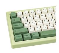 TIMSEKER Green Japanese Cherry Profile PBT Keycaps - Botanical Theme Dye Sublimation Custom Key Caps for Mechanical Gaming Keyboard, 128 Key