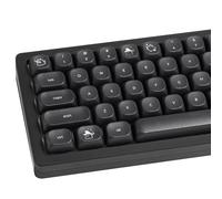 TIMSEKER Halloween Ghost Line Art PBT Keycaps, 124-Key Black Cute Minimalist MOA Profile Keycap, Five Side Dye Sublimation for Cherry MX Switches Mechanical Keyboard