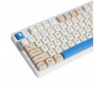 TIMSEKER MA Profile PBT Keycaps, Dye Sublimation Minimalist Retro Design in Beige and Blue Key Caps 130-Key for Mechanical Gaming Keyboards