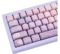 TIMSEKER Mermaid 136 Keys PBT MOA Keycaps, Purple, Cherry MX for ANSI Mechanical Keyboard