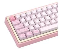 TIMSEKER Minimalist Cute Pink Keycap, PBT Cherry Profile Custom Key Cap for Mechanical Gaming Keyboard, 130 Keys Dye Sublimation Keycap Set