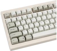 TIMSEKER Minimalistic Retro Keycaps with 119 Keys, White and Gray, MA Profile, PBT Dye-Sub, Mac Style, for ANSI/ISO Layout