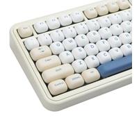 TIMSEKER MOG Profile PBT Keycaps Set 140 Keys Dye Sublimation Cute Round Custom Keycaps with Yellow, Blue & Creamy Color, Compatible with ANSI Layout Mechanical Keyboards
