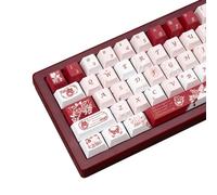 TIMSEKER PBT Keycap Set 145 Keys Cherry Profile Retro Butterfly Theme Dye Sublimation Keycaps White Red Pink Custom Gaming Accessories Fit for 61/64/87/104/108 Mechanical Keyboards Alice Keyboard