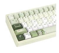 TIMSEKER PBT Keycap Set 145 Keys Cherry Profile Retro Style Minimalist White Green Dye Sublimation Mechanical Keycaps Custom Gaming Accessories Fit for Mechanical Keyboards Alice Keyboard