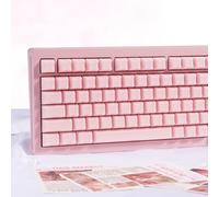 TIMSEKER Pink Crystal Jelly Keycap Set - Side Print Wave Texture Keycaps | Double Shot ASA Profile PC + ABS Cute Keycap Set for ANSI US Layout Cherry MX Switches Mechanical Gaming Keyboard, 142 Keys