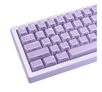 TIMSEKER Purple Crystal Jelly Side Print Keycap Set - Wave Texture Doubleshot ASA Profile Keycap, 142 Keys ABS PC Key Cap for 61/68/84/87/98/104 Gaming Mechanical Keyboard