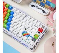 TIMSEKER Rainbow Theme White Keycaps, Dye Sublimation Cherry Profile PBT Keycap Set, 1.7mm Thick Cool Custom Key Cap for ANSI Layout Mechanical Gaming Keyboard, 134 Keys