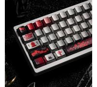 TIMSEKER Sliver and Red Keycaps, Cherry Profile for Gaming Keyboard