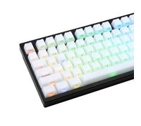 TIMSEKER Translucent White Jade Keycaps, 130 Keys ABS Material OEM Profile Keycaps Custom, Side Print Minimalist Design for Cherry Mx Switches ANSI Mechanical Keyboard