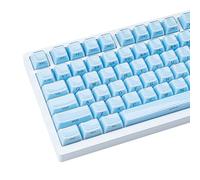 TIMSEKER Wave Texture Custom Blue Jelly Keycap, Double Shot Cherry Side Print Keycap for Gaming Mechanical Keyboard, 142 Keys, Smooth Acrylic Surface & PC Material