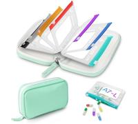 Timueetech Water-Proof Pill Organizer Bag, Pill Loose-Leaf Storage Bag with 7 Pouches, Portable Travel Medicine Bag, Zippered Reusable Pill Pouches(Fit 7# Pouches)