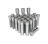 Timunr 29Pcs R8 Collet Set 1/32-1 Threaded Internally 7/16-20 Mill Chuck Holder High Accuracy Round Spring Collet for Mill Machine
