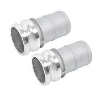 Timunr 3" Type E Male Camlock to Hose Shank Adapter 2 Pack - Quick Disconnect Aluminum Coupling for Industrial Hose