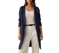 Timuspo Coatigan Long Sleeve Solid Winter Cardigans Lapel Casual Fall Basics Open Front for Women UK Warm Classy Coat Navy Blue L
