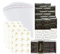 Timxzylphor Pistachio Chocolate Bar 100 Pcs Wrappers with 180Pcs stickers for DIY Chocolate Lovers Small Batched Custom Sweets