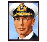 Timym Portrait King George VI England UK Painting Art Print Framed Poster Wall Decor 12x16 inch